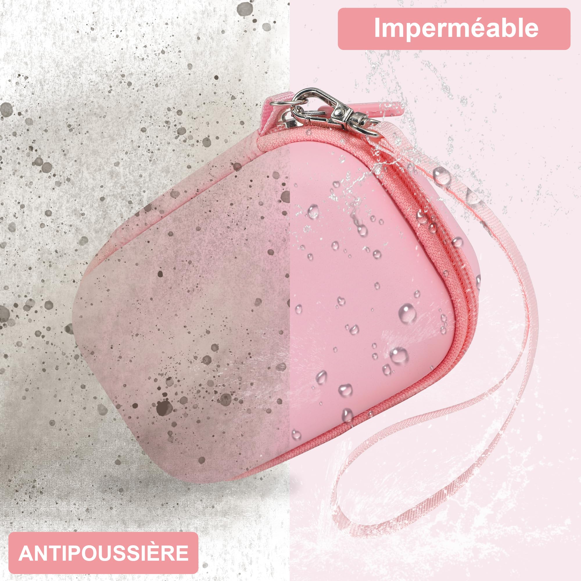 Étui pour Appareil Photo Numérique Leayjeen, Compatible Kodak Pixpro C1 Canon IXUS 285 HS, Coussin Amortisseur Rose