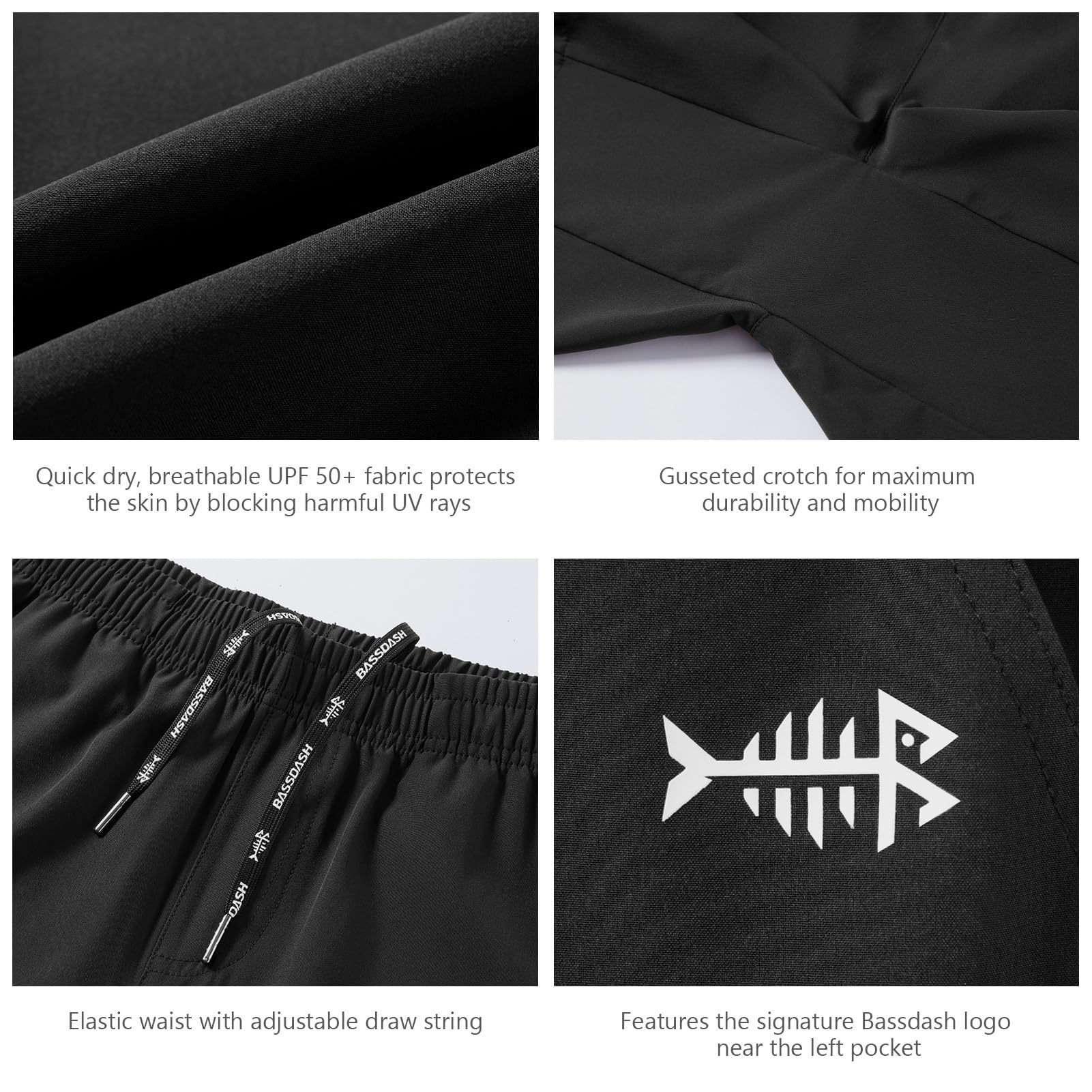Bassdash Homme Short de Sport 7 Pouces Short Randonnée Léger Imperméable et Sport Séchage Rapide avec Poches Zippées Shorts FP06M