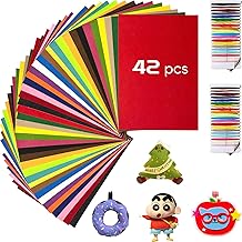 HXJDAM Pack of 42 Felt Fabric for Crafts, 20 x 30 cm, 21 Colours, 2 per Colour, Easy to Cut, Sew and Stick, Perfect for DIY Crafts and Home Decoration, Non-Toxic, All Ages