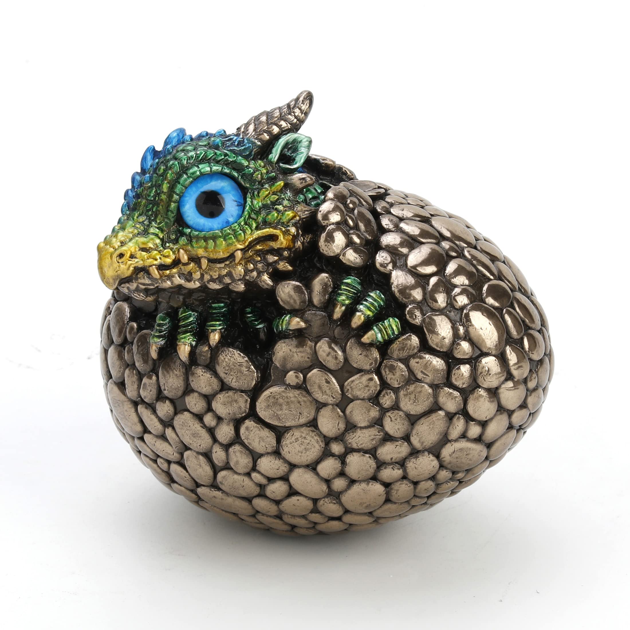 Veronese Design Bronze Finish Dragon Hatchling Figurine with Hand Painted Color Accents