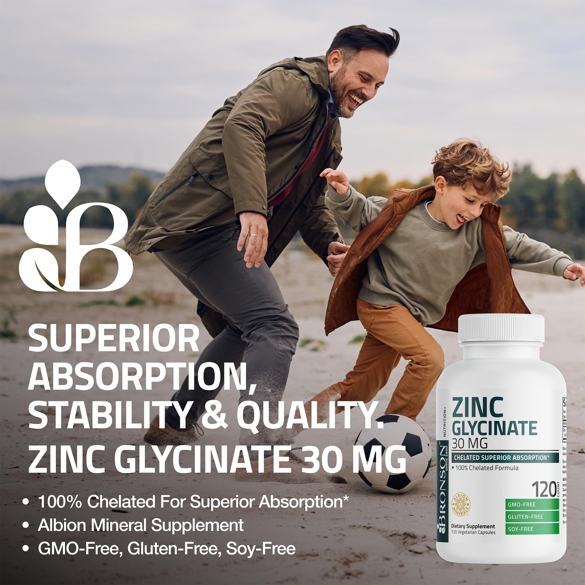 Bronson Zinc Glycinate 30 mg (Zinc Bisglycinate Chelate), 120 Capsules — Amazon image 3