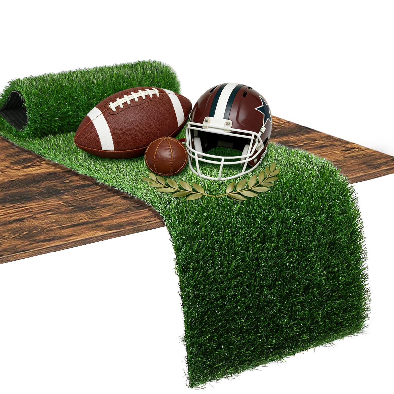 XLX TURF Green Artificial Grass Table Runner for Football Golf Party Easter Decorations - 12 x 36 Inches Short Fake Grass Crafts Table Centerpiece Wedding Baby Shower