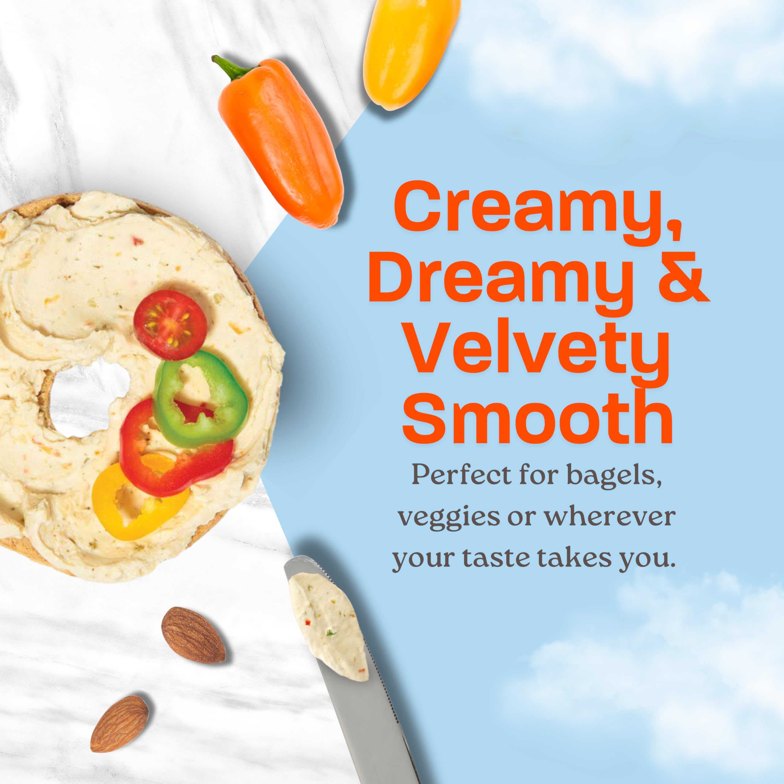 Kite Hill Garden Veggie Almond Milk Cream Cheese Style Spread 8 Ounces Dairy Free Whole 30 Approved Gluten — view 6