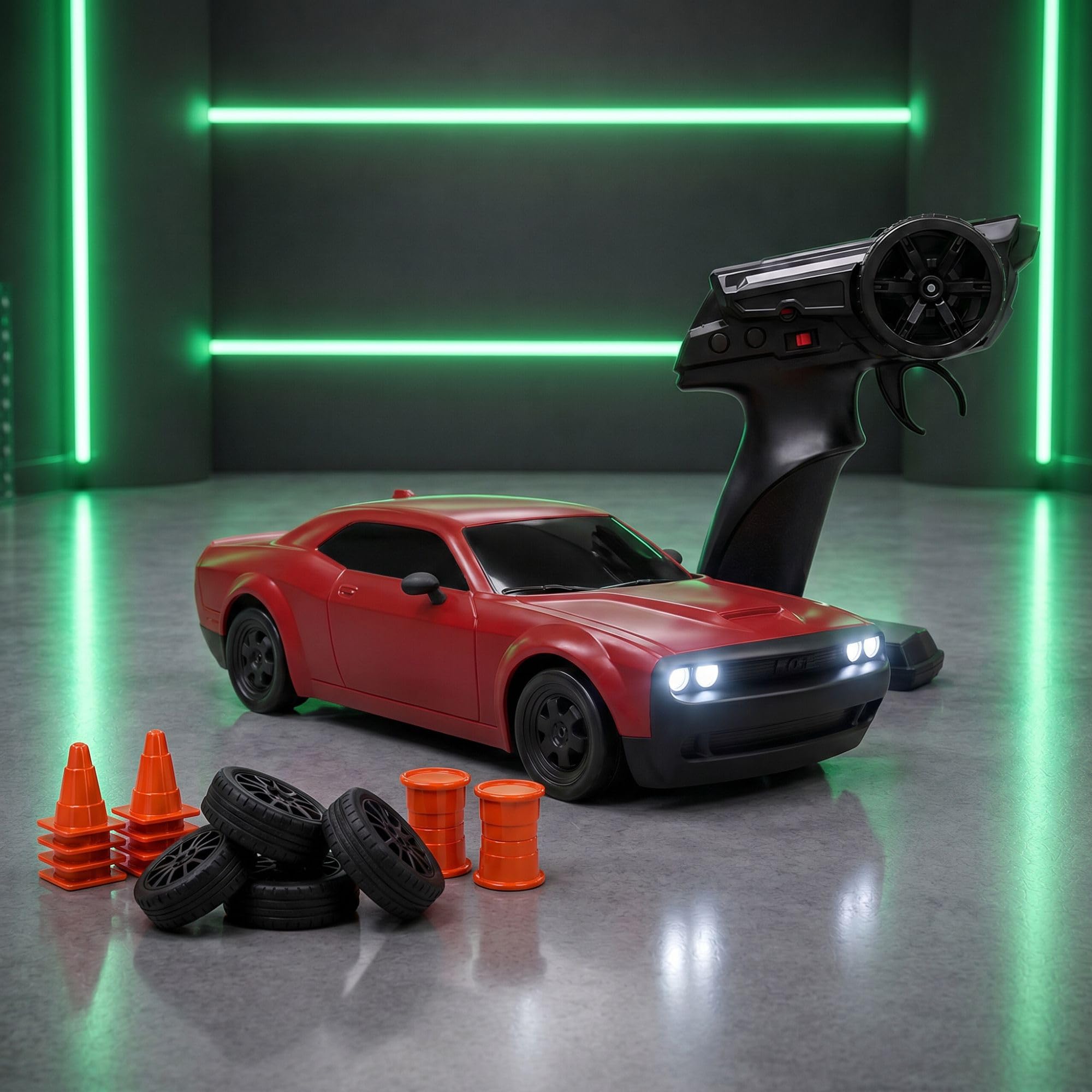 Shadow Remote Control Car | 20Kmph, 2.4Ghz | Rc Drifting Car, Rc Car 4x4, Drift Car Remote Control Range Upto 100m, Race-Ready Build ABS Plastic Body, Multi-Mode LED Lights (Tarmac Red)-image-5