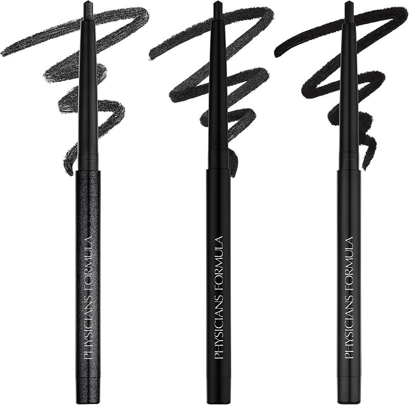 Eye Booster Gel Black Eyeliner Set of 3, Shimmer, Satin, Matte, Water-Resistant, Smudge Resistant, Lasts All Day