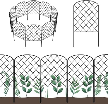 OUSHENG 25 Pack Decorative Garden Fence, Total 27ftL x 24inH | Animal Barrier Border, Rustproof Metal Wire Section Edging Fencing Panel for Outdoor Patio Garden Yard, Arched