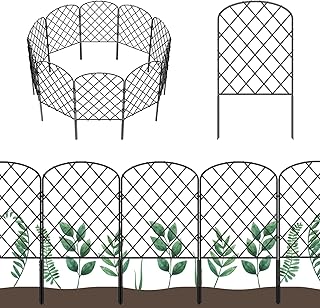OUSHENG 25 Pack Decorative Garden Fence, Total 27ft(L) x 24in(H) Animal Barrier Border, Rustproof Metal Wire Section Edging Fencing Panel for Outdoor Patio Garden Yard, Arched