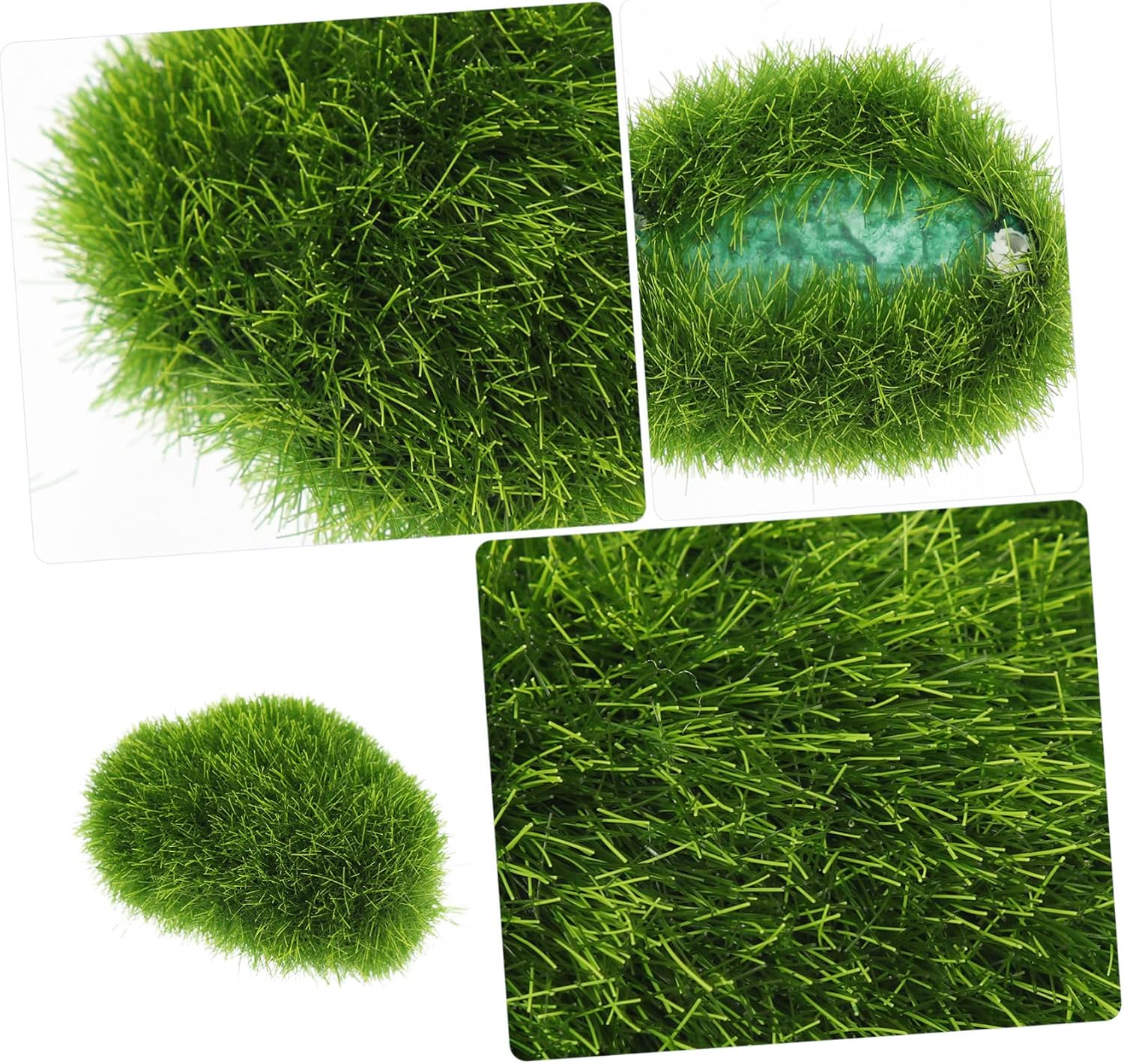 GARVALON 32pcs Artificial Moss Stones Decorative Faux Moss for Indoor Potted Plants -Landscape Accessories for Terrariums and Bonsai Decoration