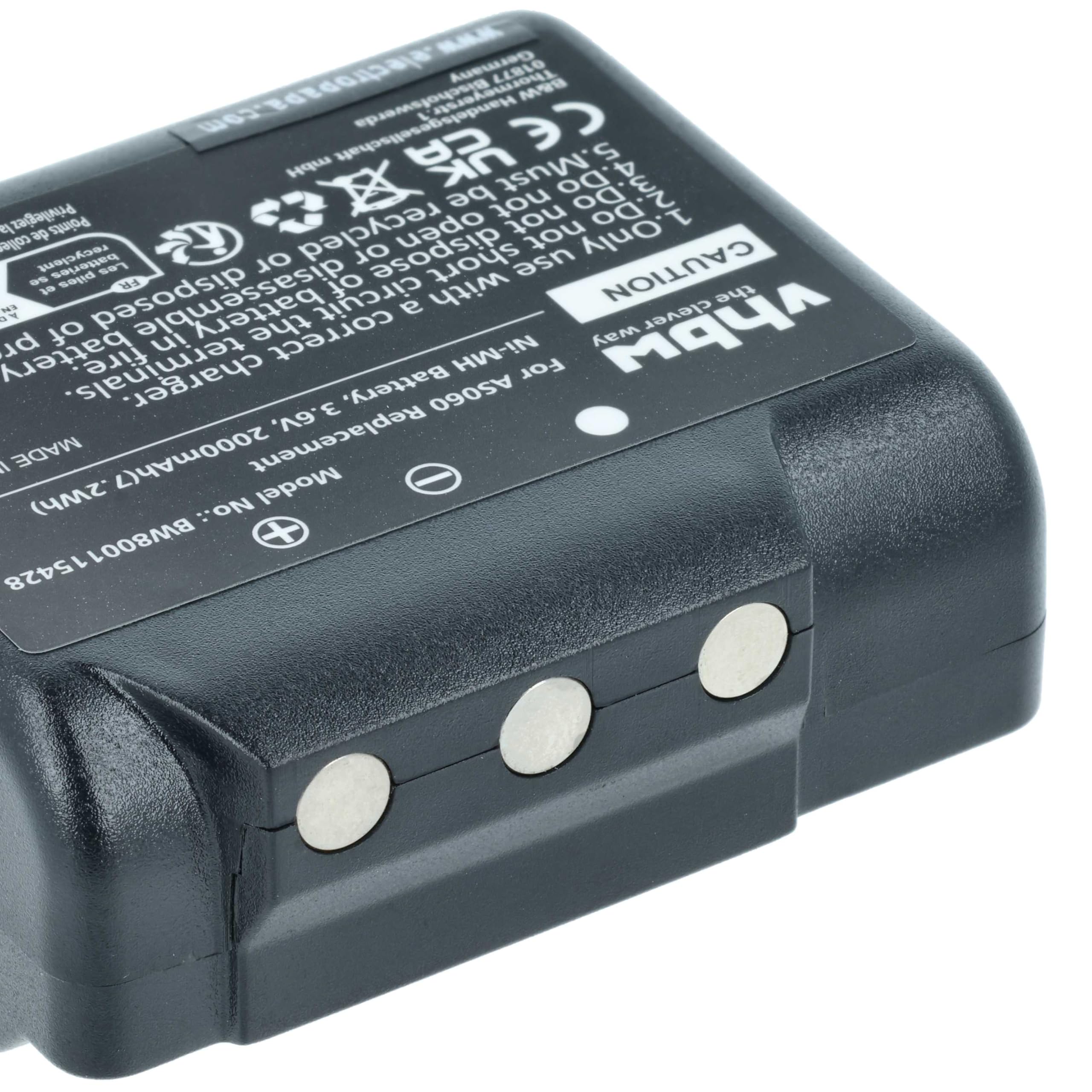 Bateria do IMET M550 Ares M550S Thor BE5500 BE3600 2000mAh 3,6V NiMH Nero