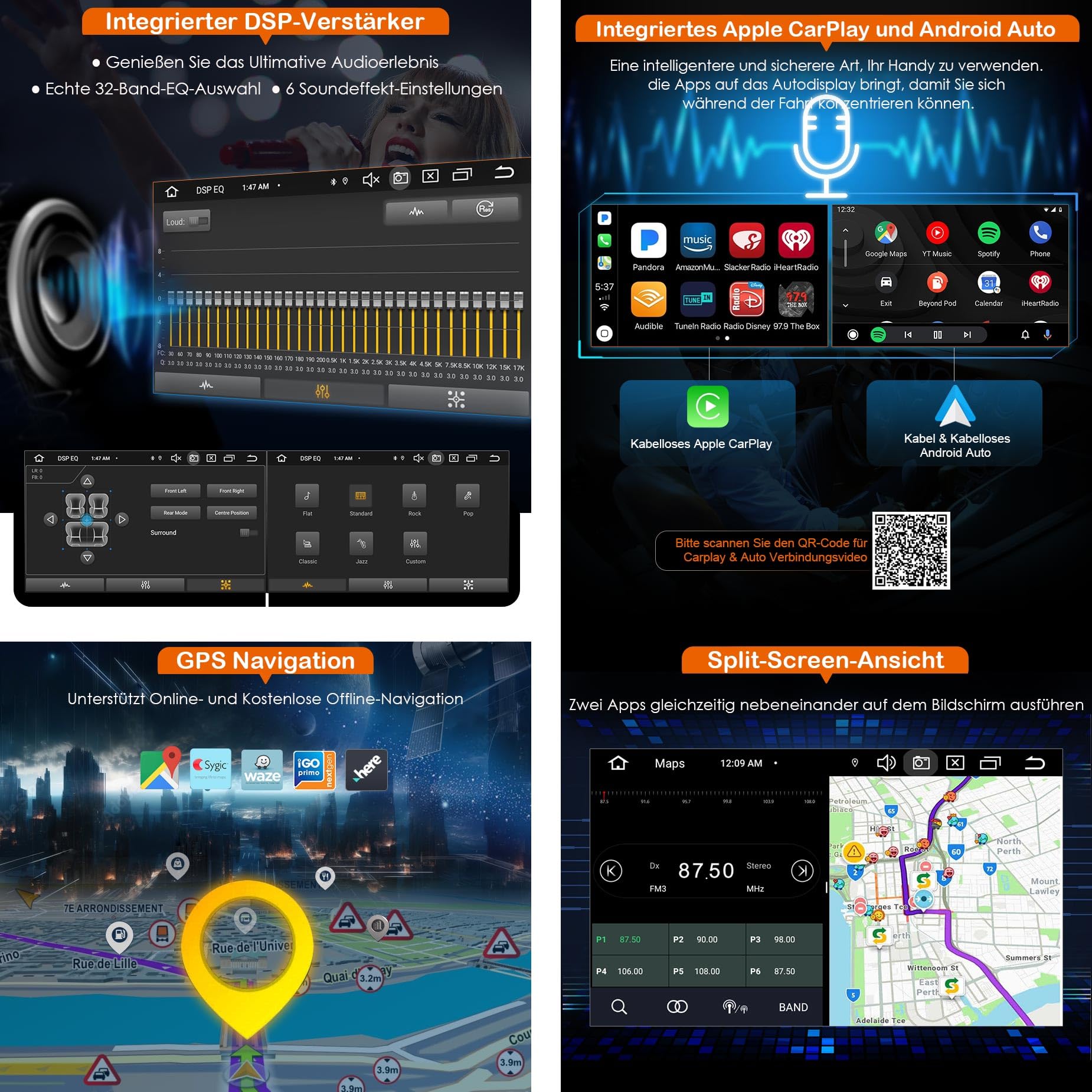 Erisin 8-rdzeniowy 4 GB + 64 GB Android 16 2 DIN radio samochodowe Bluetooth do Mercedes Benz klasy E W211 CLS klasa W219 7 cali ekran dotykowy CarPlay Android Auto GPS nawigacja DAB+ radio DSP A2DP