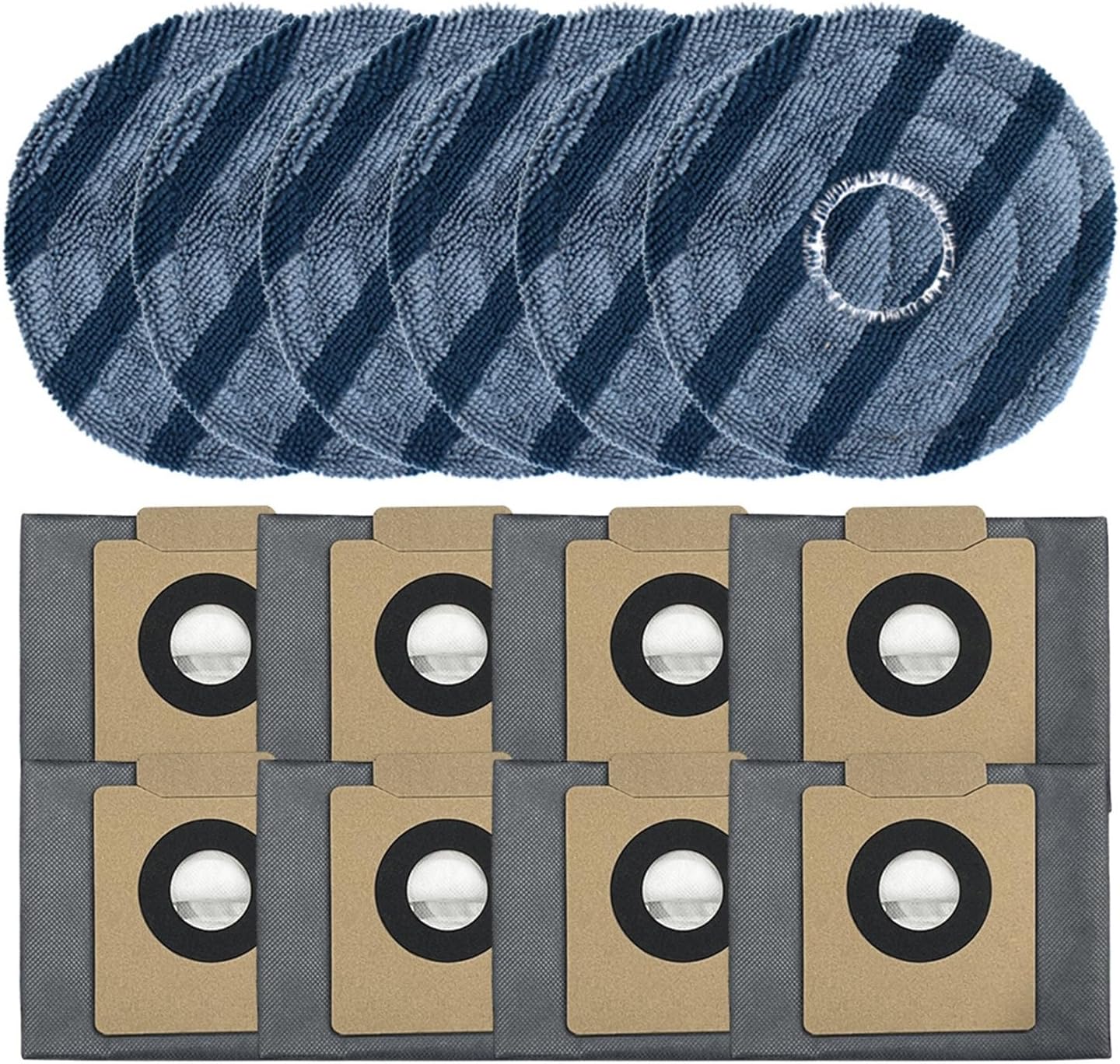 モップパッドダストバッグキットマイクロファイバー14個、ECOVACS、X10 Pro、ロボット掃除機部品アクセサリースペアパーツに