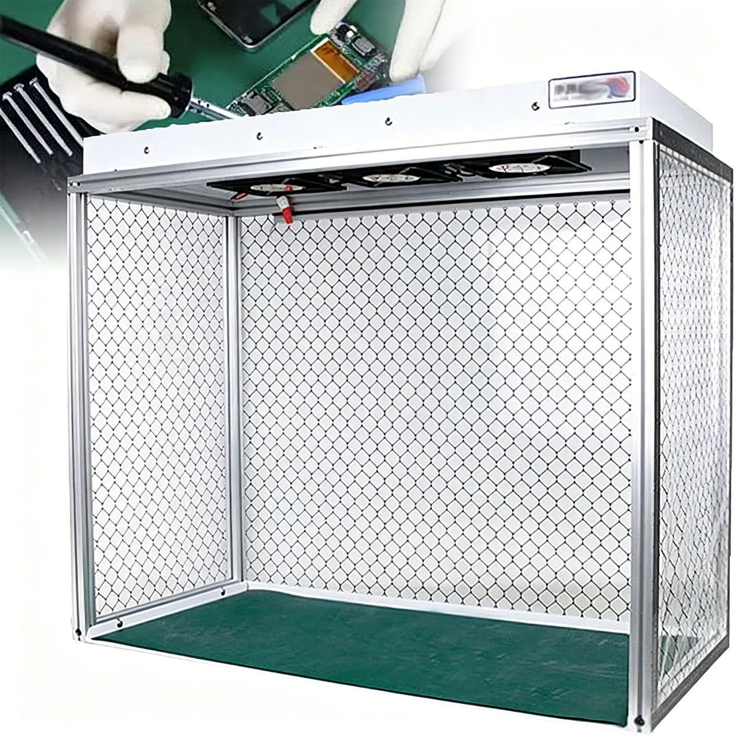 Campana de Flujo laminar Vertical, Cabina de Flujo laminar, Mesa de Trabajo Limpia con Flujo de Aire y 3 Ventiladores, Filtro HE-PA, área de Trabajo de 26x12x20 Pulgadas para Taller