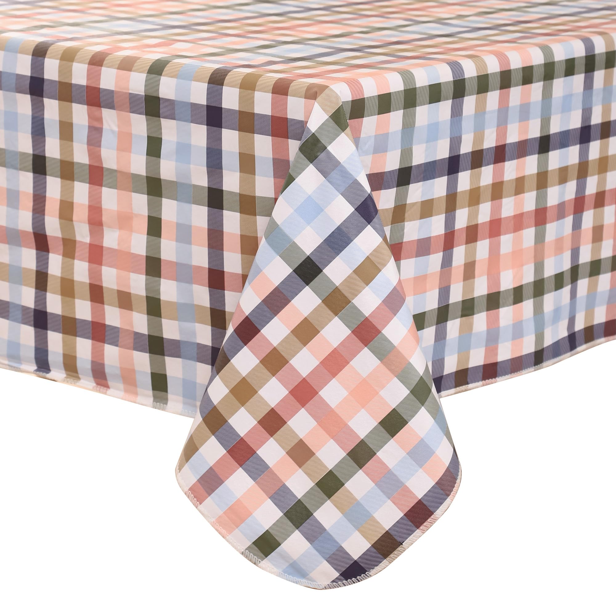Heavy Duty Vinyl Tablecloth with Flannel Backing Waterproof Oil-Proof Plastic Table Cloth Stain-Resistant Wipeable Rectangle or Square Table Cover for
