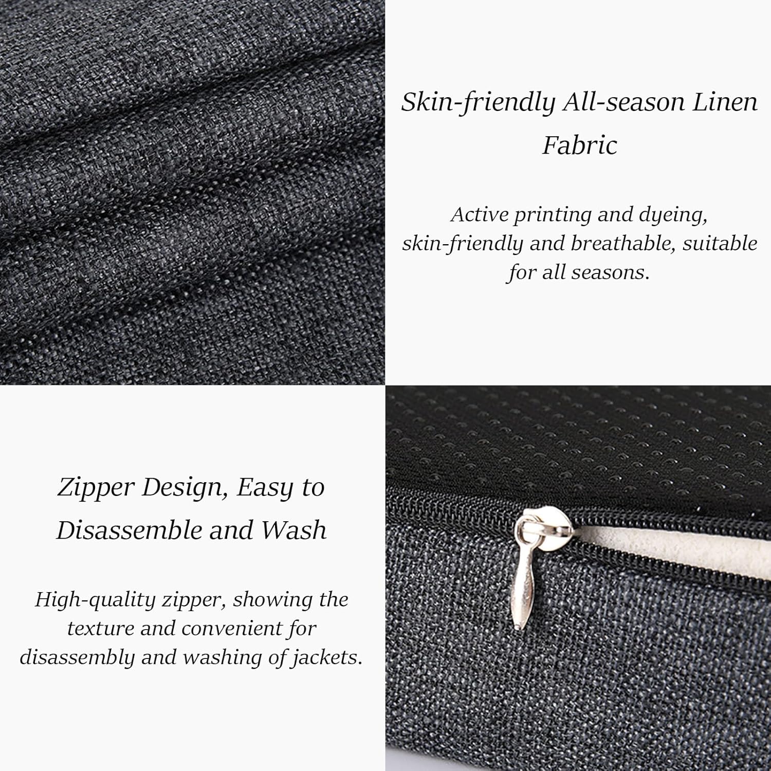 Natural Latex Seat Cushion, Non-Slip Chair Pad with Ties, Removable and Washable Cover, Breathable Chair Cushion for Office Classroom Sofa Computer Chair Car(1pcs 16x16x2inch, Gray 2)