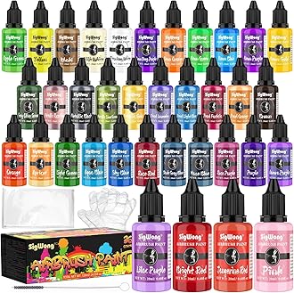 Airbrush Paint Set - 36 Colors Airbrush Paint, Ready to Spray, Water Based Acrylic Paint Kit for Metal, Plastic Models, Leather, Neon, Pearl, Metal Colors - 0.7fl oz