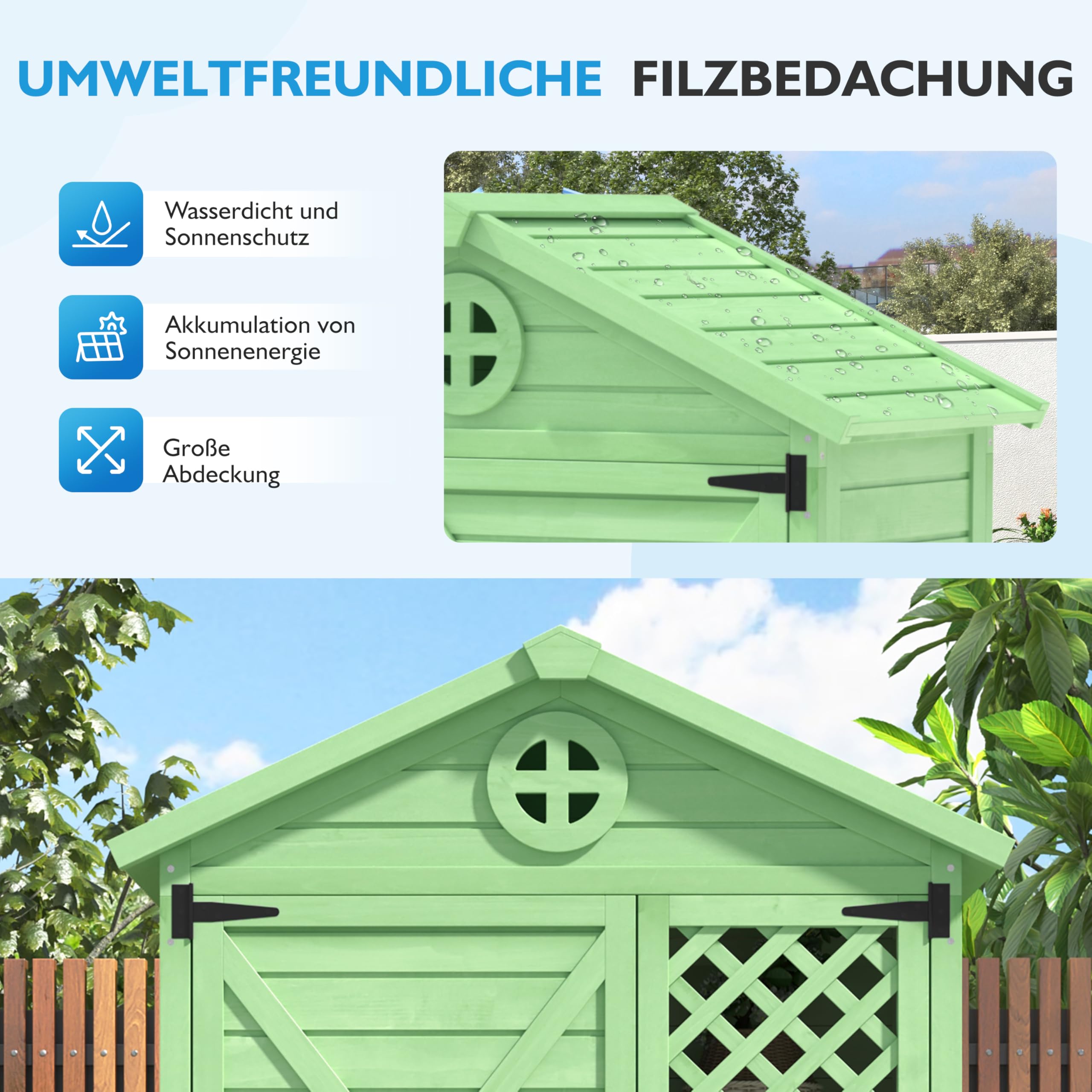 Mobili da giardino in legno, per esterni, per giardino, terrazza, non sbiadisce, resistente alle intemperie, senza manutenzione, ecologico, sicuro e protetto (verde)