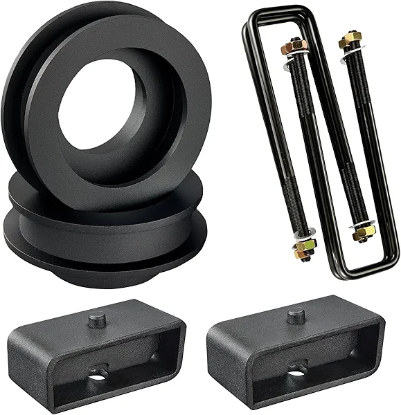 EVIL ENERGY 3" Front and 2" Rear Leveling Lift Kit Compatible with 1999-2006 Chevy Silverado 1500 GMC Sierra 1500 2WD, 3 inch Front and 2 inch Rear Suspension Strut Spacers Black