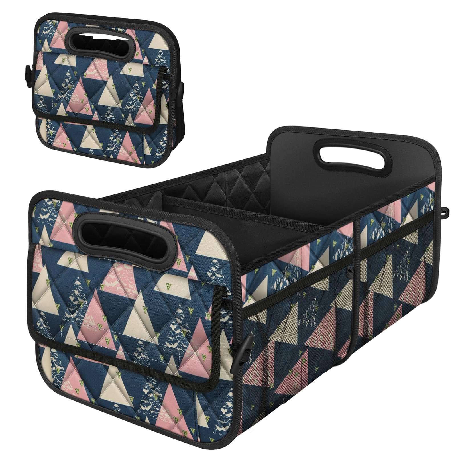 Deosk Trunk Organzier and Storage with 6 Big Pocket,Car Accessories for Women/Men 50L Waterproof Polyester for Car/SUV/Minivan/Truck(Medium, Triangle)