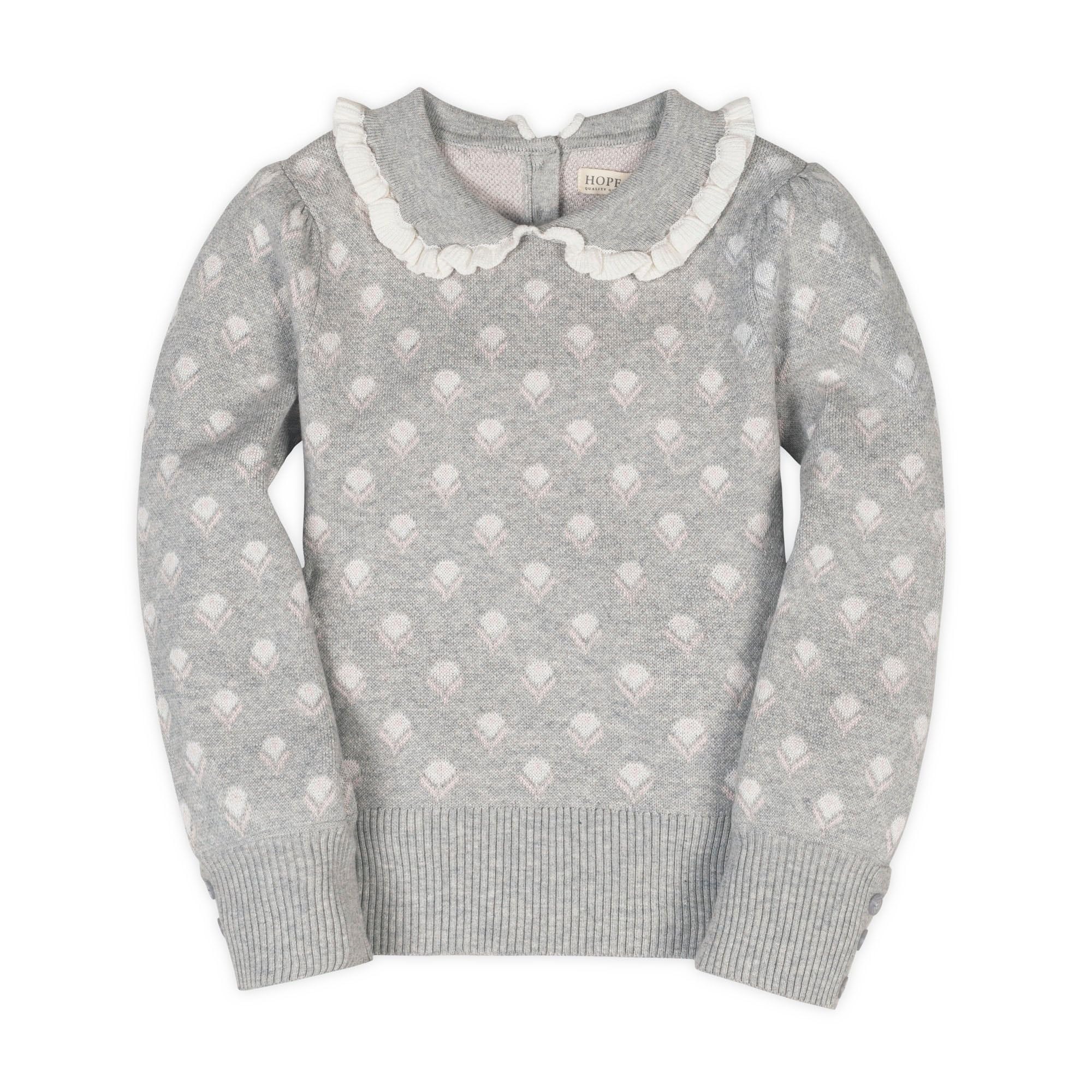 Textured Yoke Ruffle Sweater