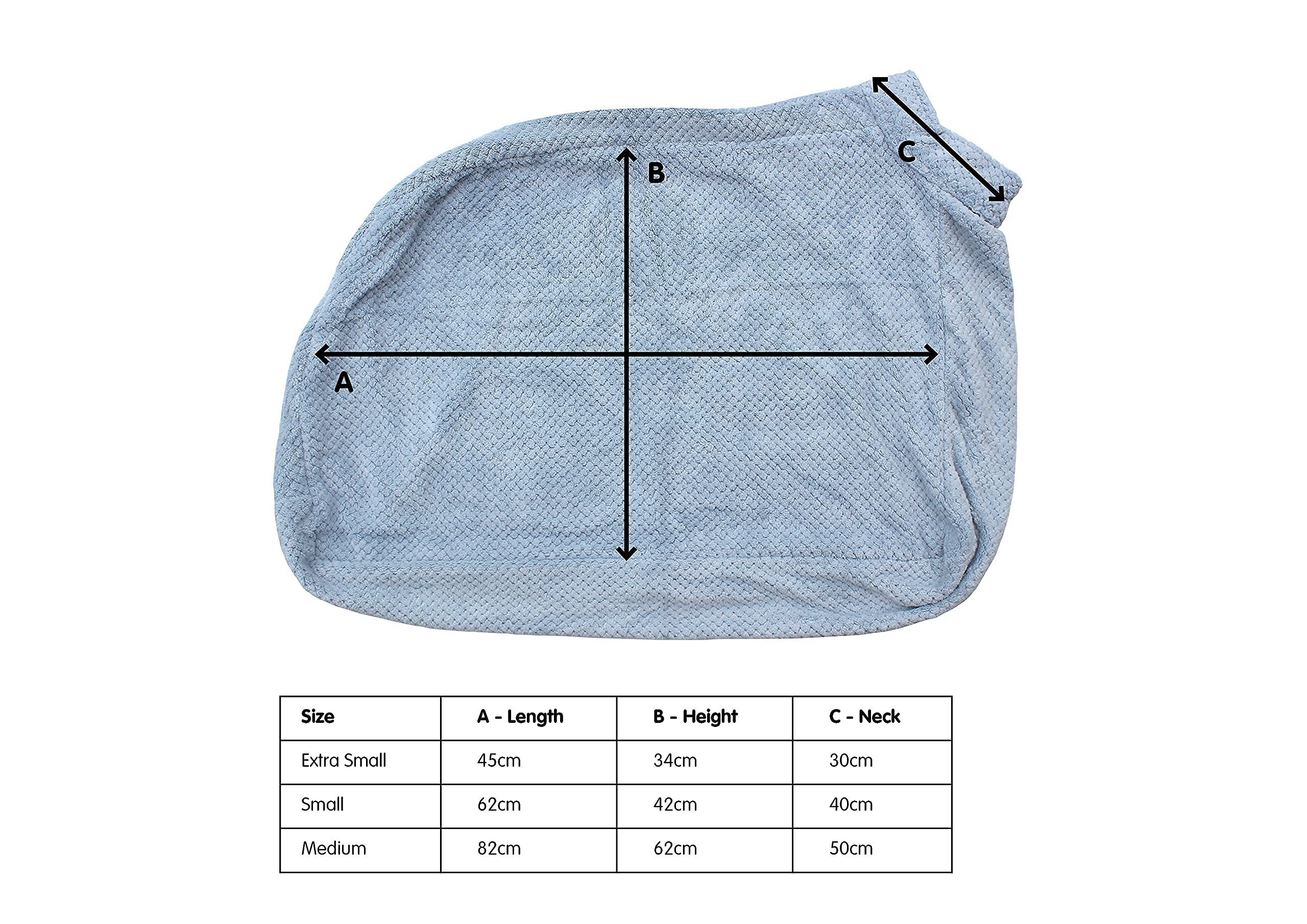 pet wiz Sac de séchage pour chien en microfibre de qualité supérieure - Super absorbant et à séchage rapide - Serviette de bain (M, bleu ciel)