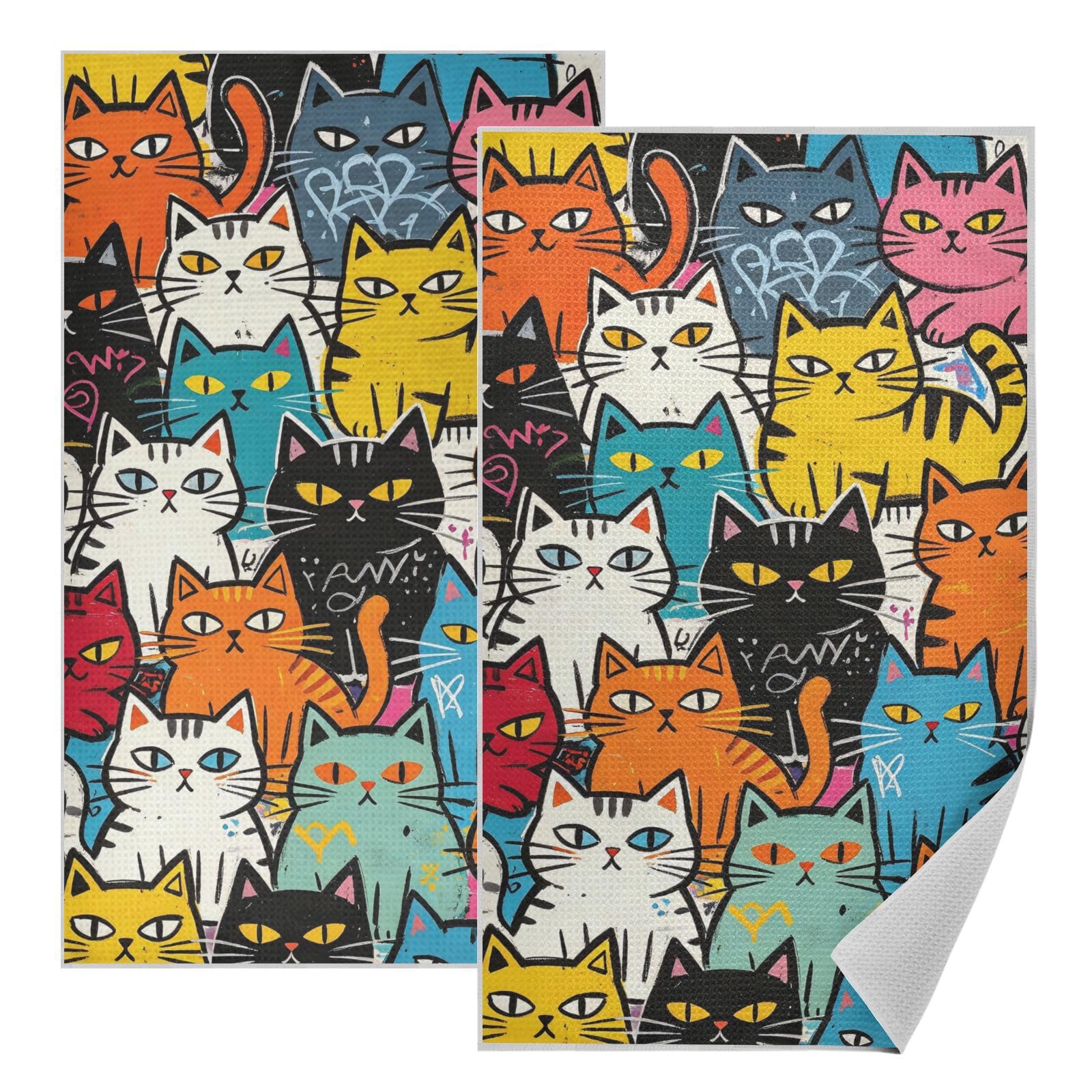 Paños de cocina turcos con diseño de gato para dar un toque bohemio a tu hogar
