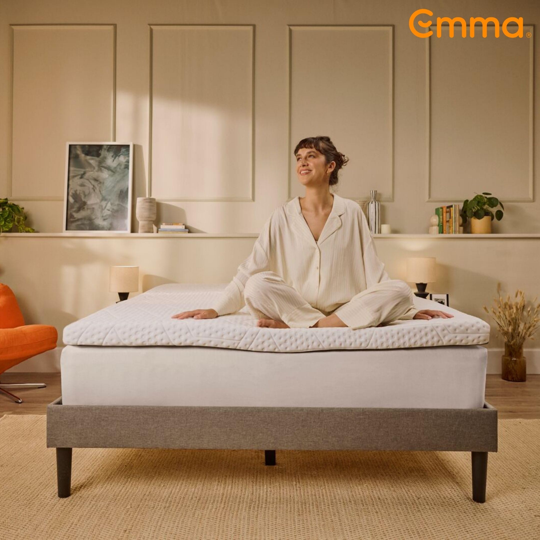 Emma Premium Topper 180x200 | Atmungsaktiver & Klimaregulierender Matratzentopper | 8 cm Höhe | Waschbarer Bezug