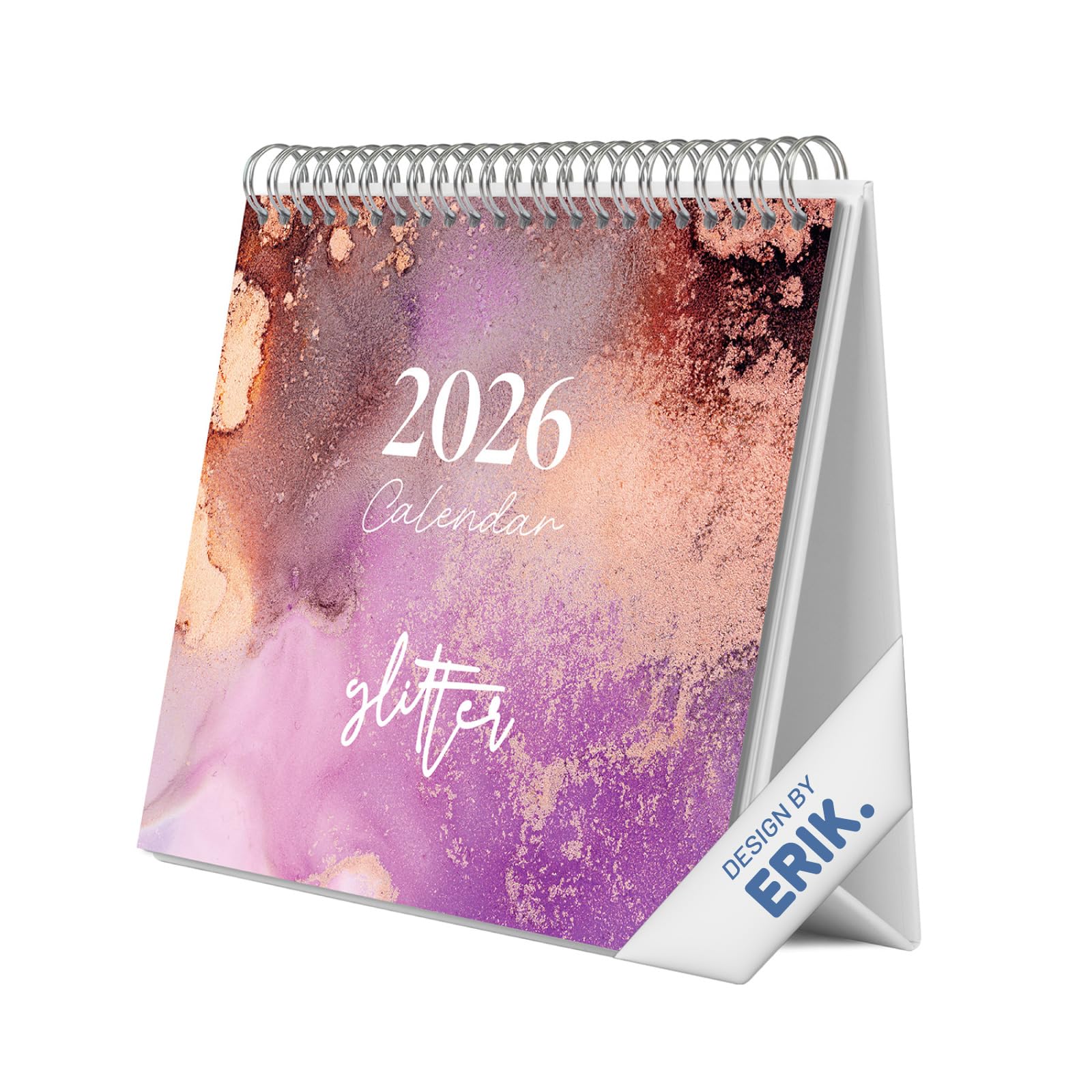 Grupo Erik Desk Calendar 2026 - Glitter Calendar 2026 Calendar 2026 Month To View | Monthly Desk Planner, Desktop Gifts Under 10 Pounds | Cute Gifts For Friends