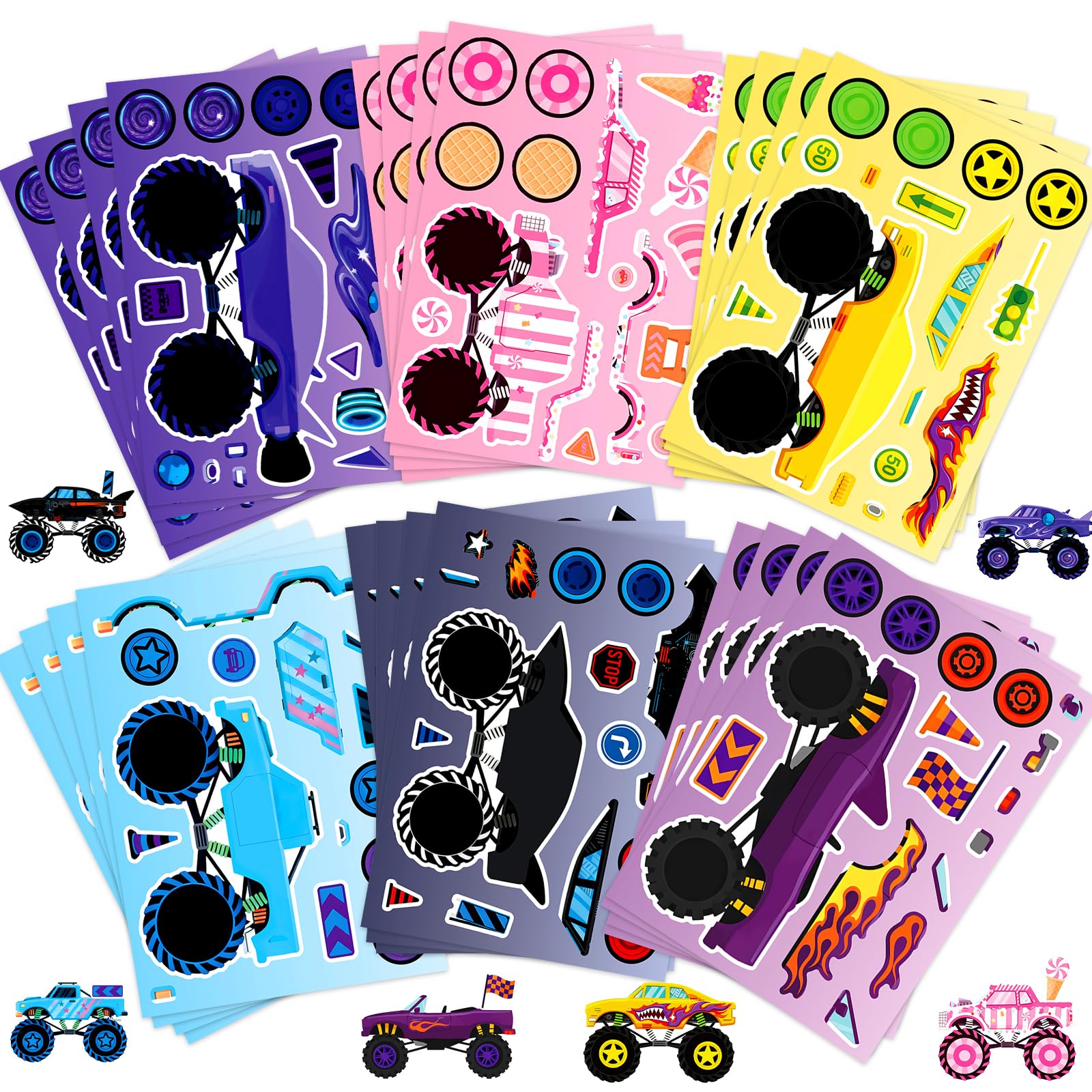 24 Sheets Make Your Own Stickers, Space Make-a-face Sticker Aliens, Astronauts, Spaceship DIY Craft Stickers for Party Decoration Reward — view 7