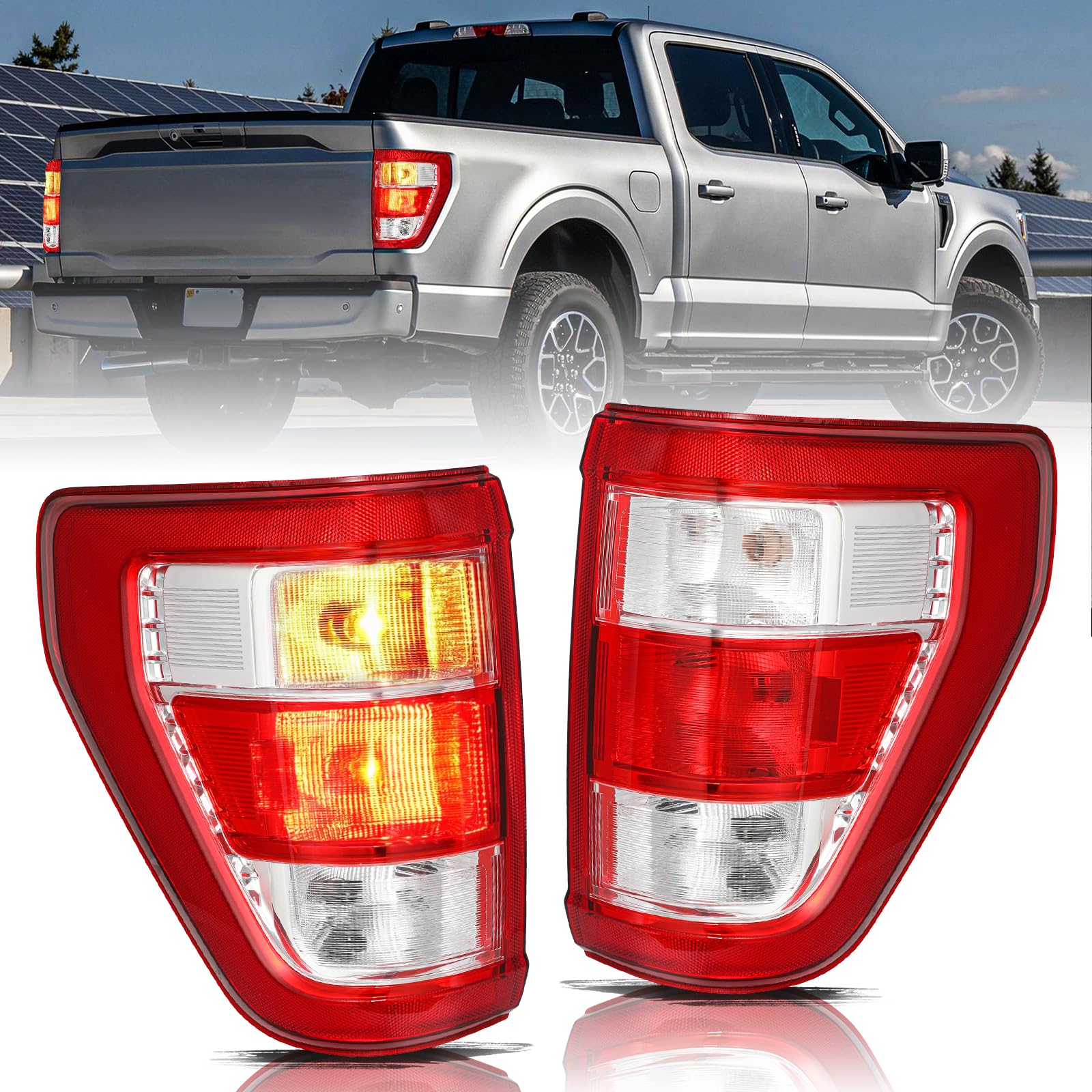 Aosky Halogen Tail Light Assembly for 2021-24 Ford F150