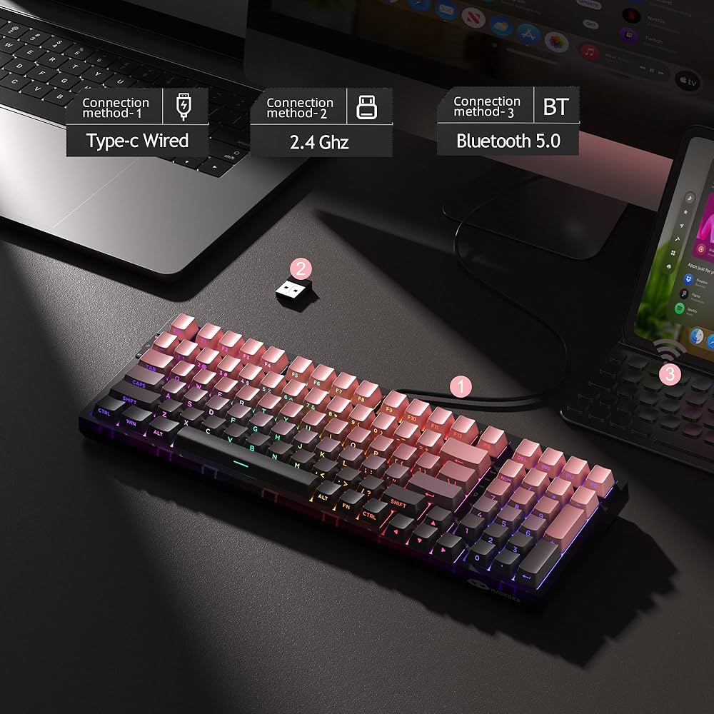 MageGee LIGHT100 ワイヤレス メカニカルキーボード ゲーミング Amazon.com: MageGee LIGHT100 Wireless Creamy Keyboard