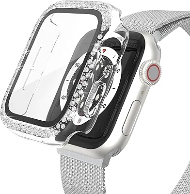 Worryfree Gadgets Bling Bumper Case for 40mm Apple Watch Series 4 5 6 SE, with inbuilt Tempered Glass Screen Protector (Transparent)