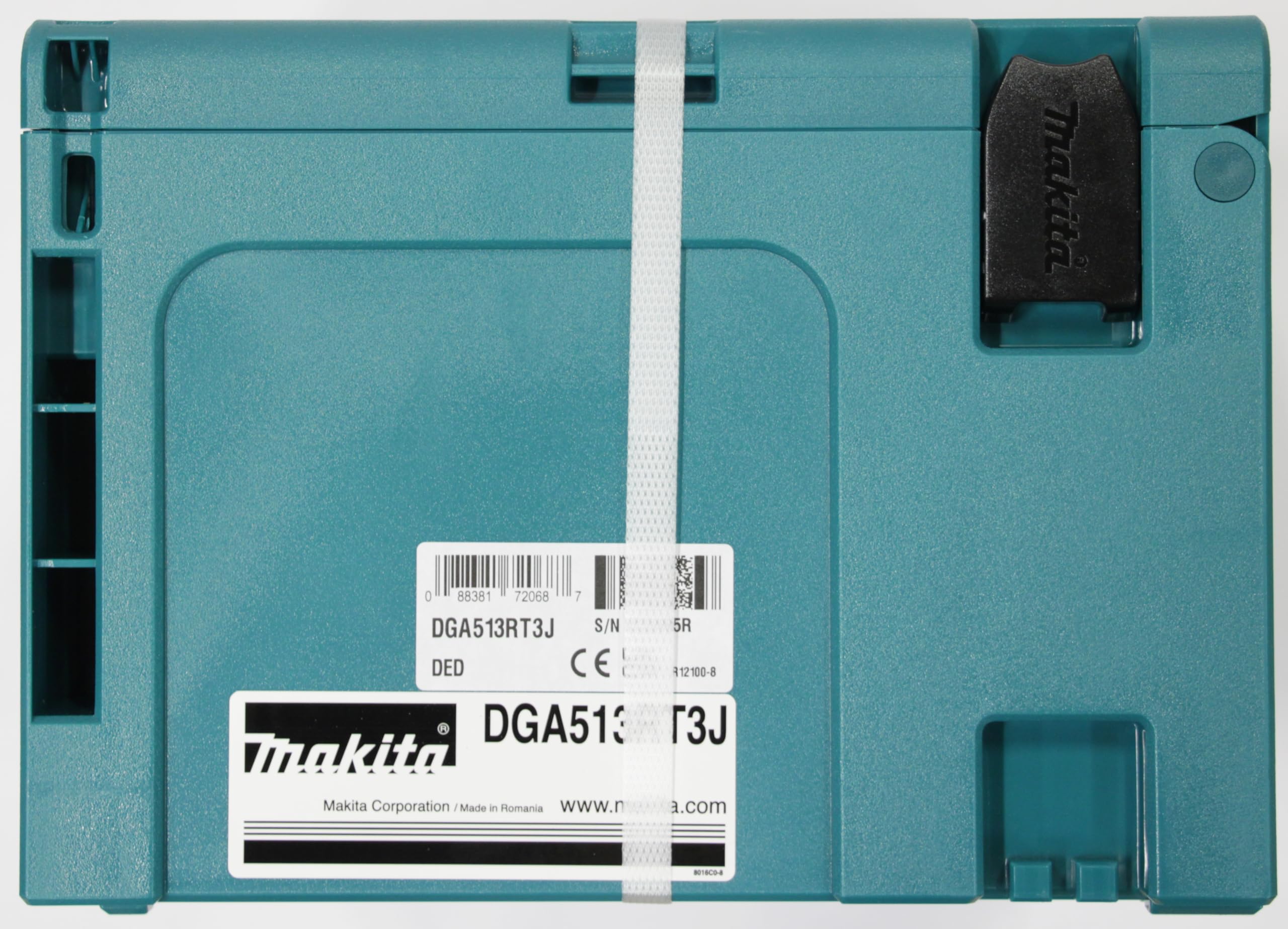 Makita DGA513RT3J akumulatorowa szlifierka kątowa 18 V z szybką ładowarką DC18RC, 3 x akumulatory 5,0 Ah w MAKPAC rozm. 3
