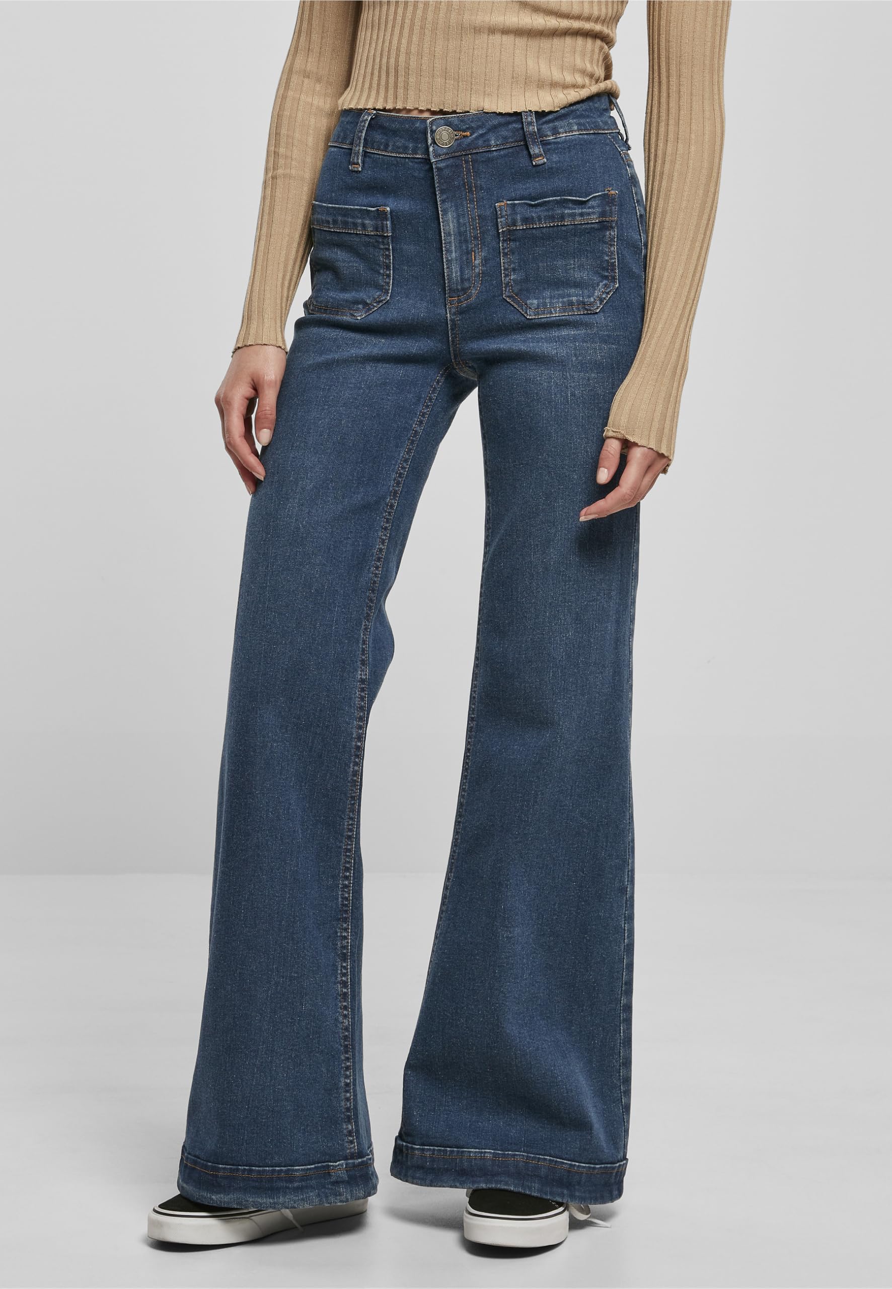 Urban Classics Damen Ladies Vintage Flared Denim Pants