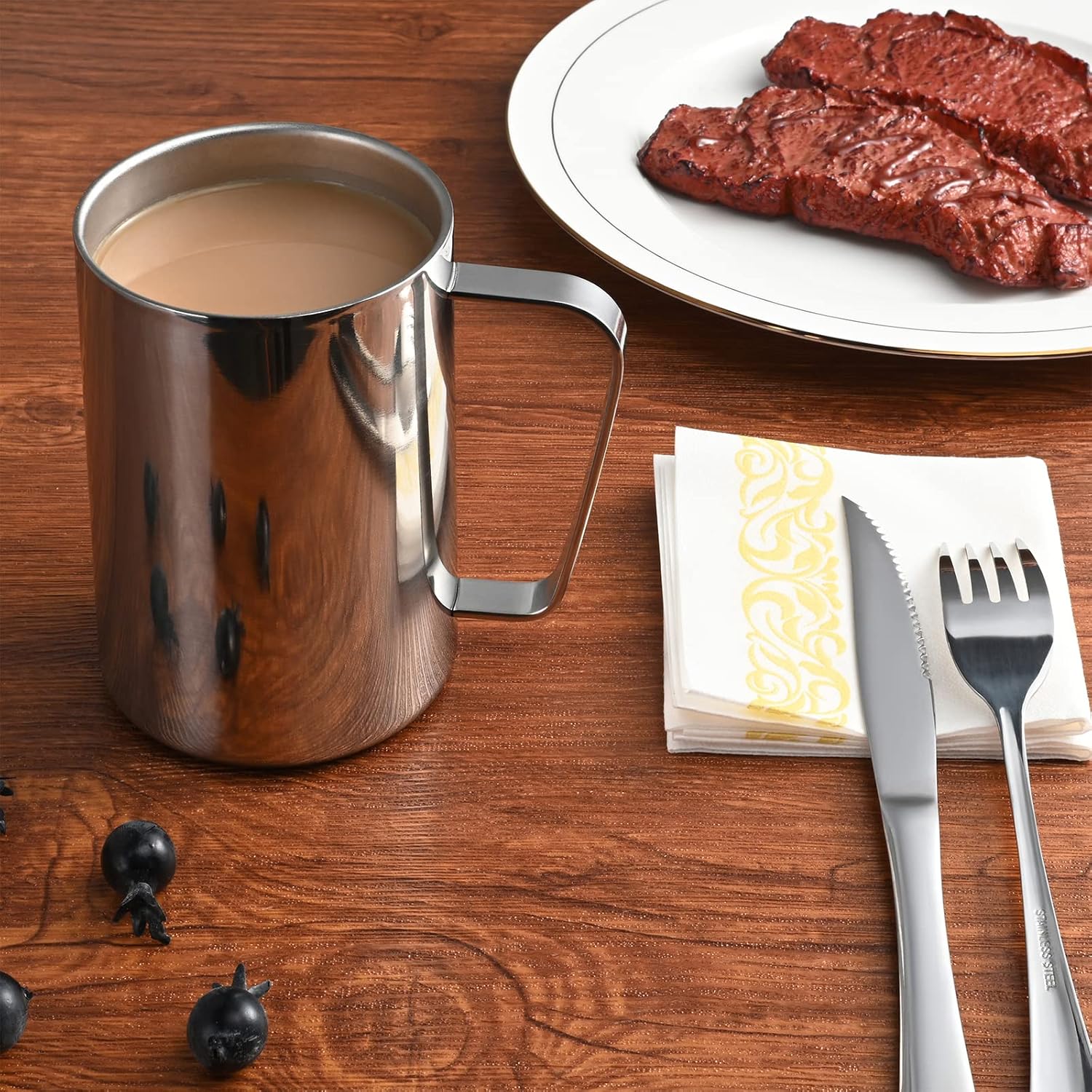 500ml Insulated 304 Stainless Steel Coffee Mug, Double-Wall Vacuum Travel Tumbler, Shatterproof for Camping, Office, and Outdoor - Durable, Perfect for Hot and Cold Drinks (Set of 2) - Image 2