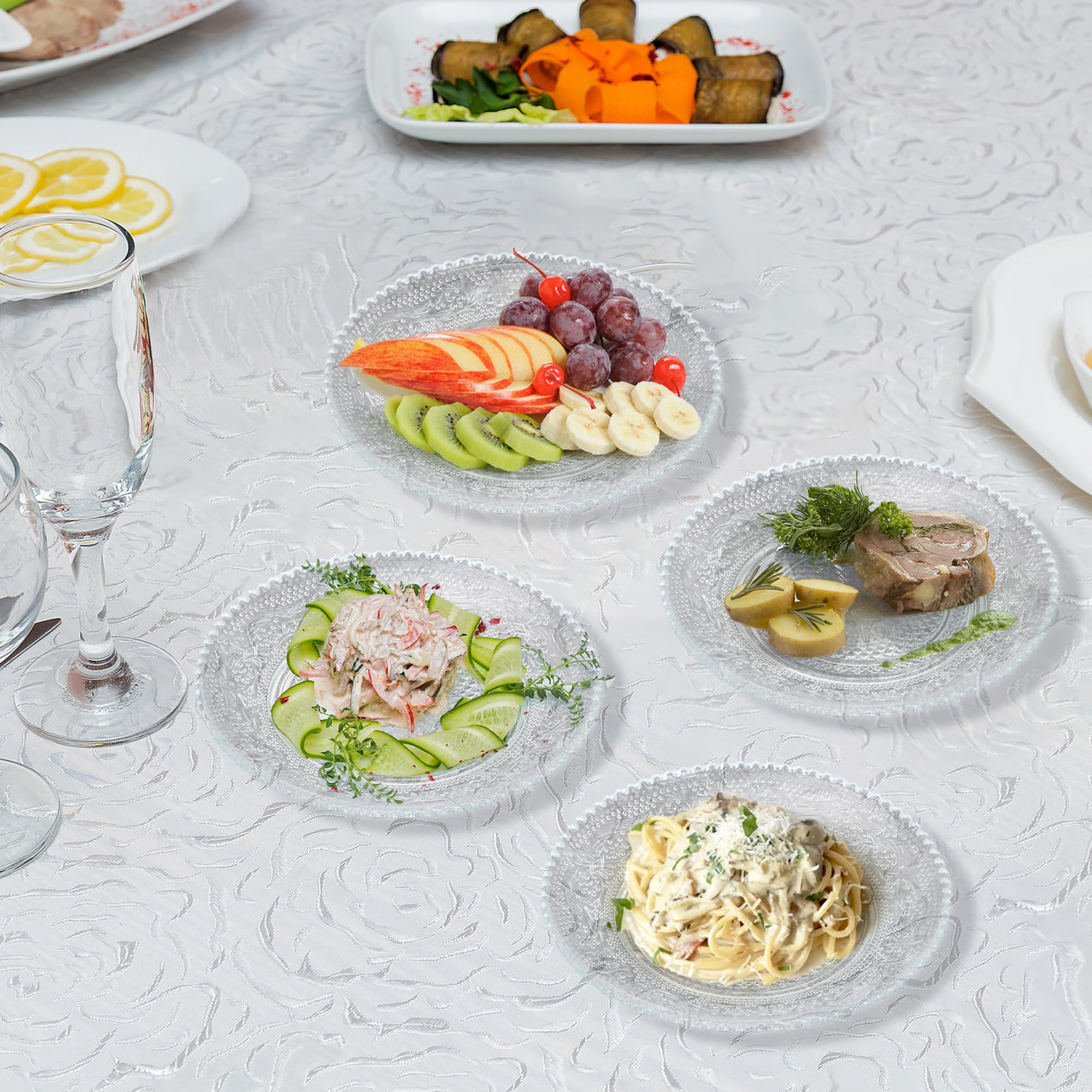 Vintage Glas-Teller 14,5cm - Transparentes Geschirr Für Dessert, Obst & Salat