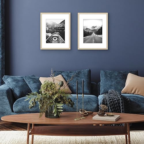 Vista 279 de Americanflat Portarretratos de 8 x 12 pulgadas con plexiglás pulido, juego de 2 portarretratos de 6 x 8 pulgadas con paspartú o para fotos de 8 x 12