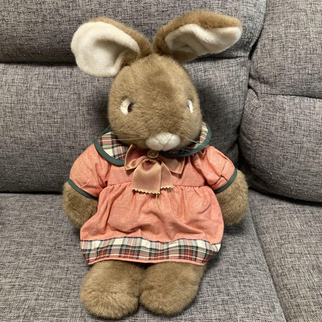 うさぎ ぬいぐるみ おうめ レトロ 昭和レトロ】オオイケ うさぎぬいぐるみ - メルカリ