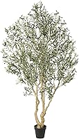 Realead 8ft Artificial Olive Tree - Lifelike Faux Olive Plant with Realistic Leaves, Olives & Adjustable Branches for Indoor Outdoor Decor