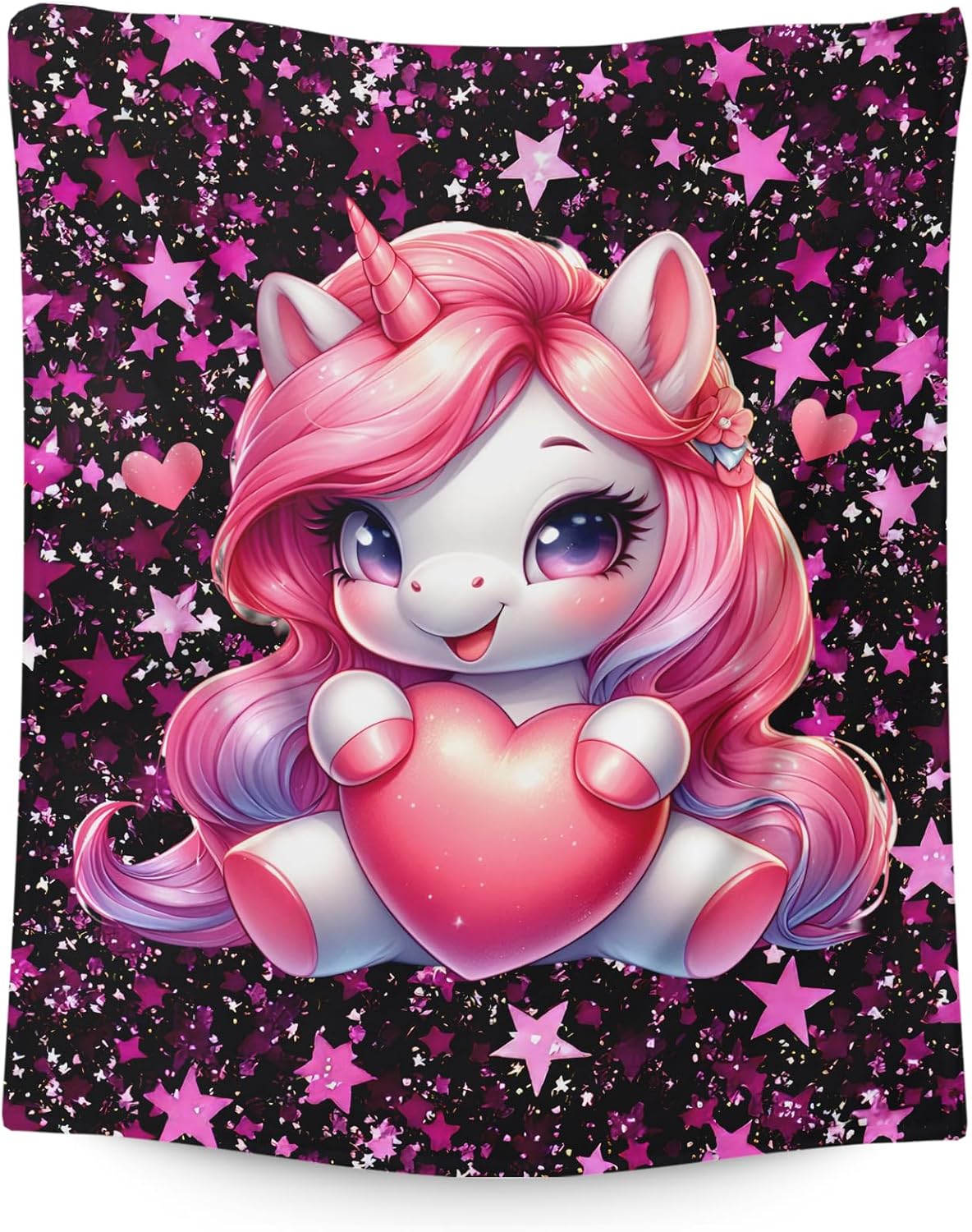 Unicorn Blanket Kids Blanket for Girls 6-8 Gift for Unicorn Lovers, Cozy Warm Flannel 50 x 40 Inches Throws for Sofa Trip Chair Bed Room