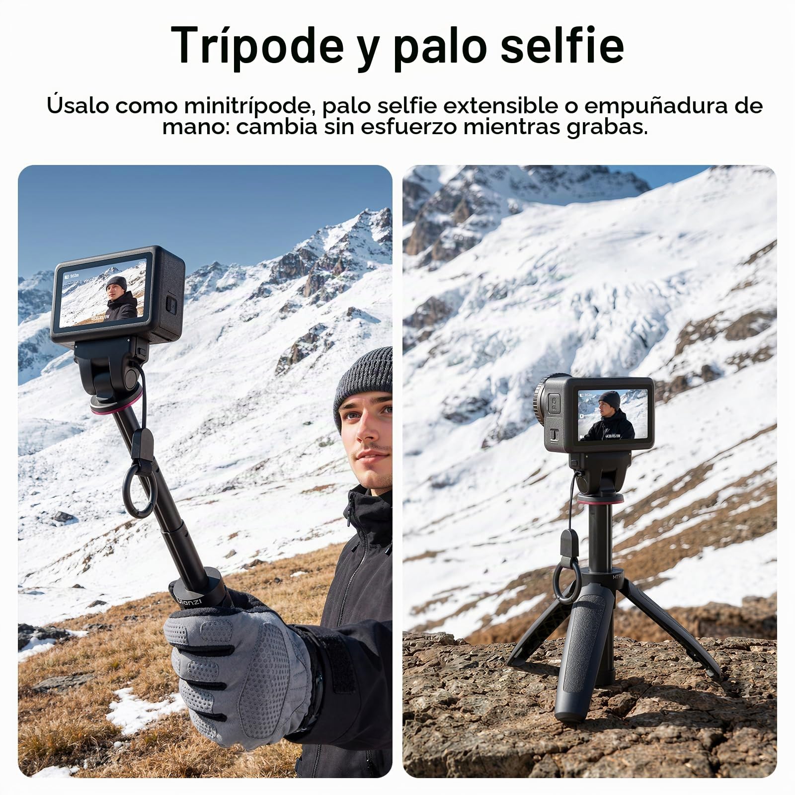 ULANZI MT99 - Trípode de cámara de acción pequeño para DJI Osmo Action 5 Pro/Action 4/Nano, soporte adaptador magnético de liberación rápida, clip de mochila multimodo, palo de selfie/mini trípode