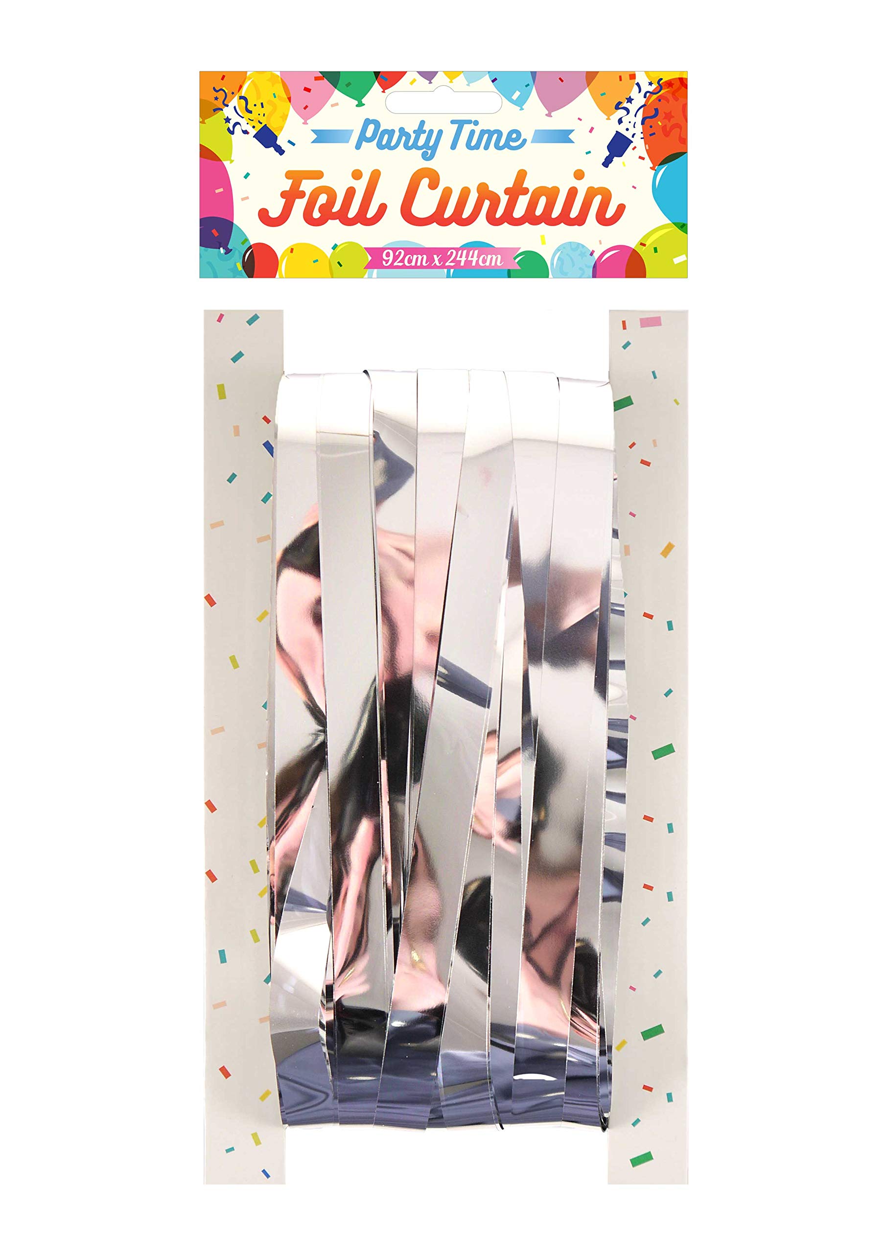 HENBRANDT Big 3ft x 8ft Fringe Foil Curtain Party Tinsel Backdrop Party Wedding Decoration (Silver)