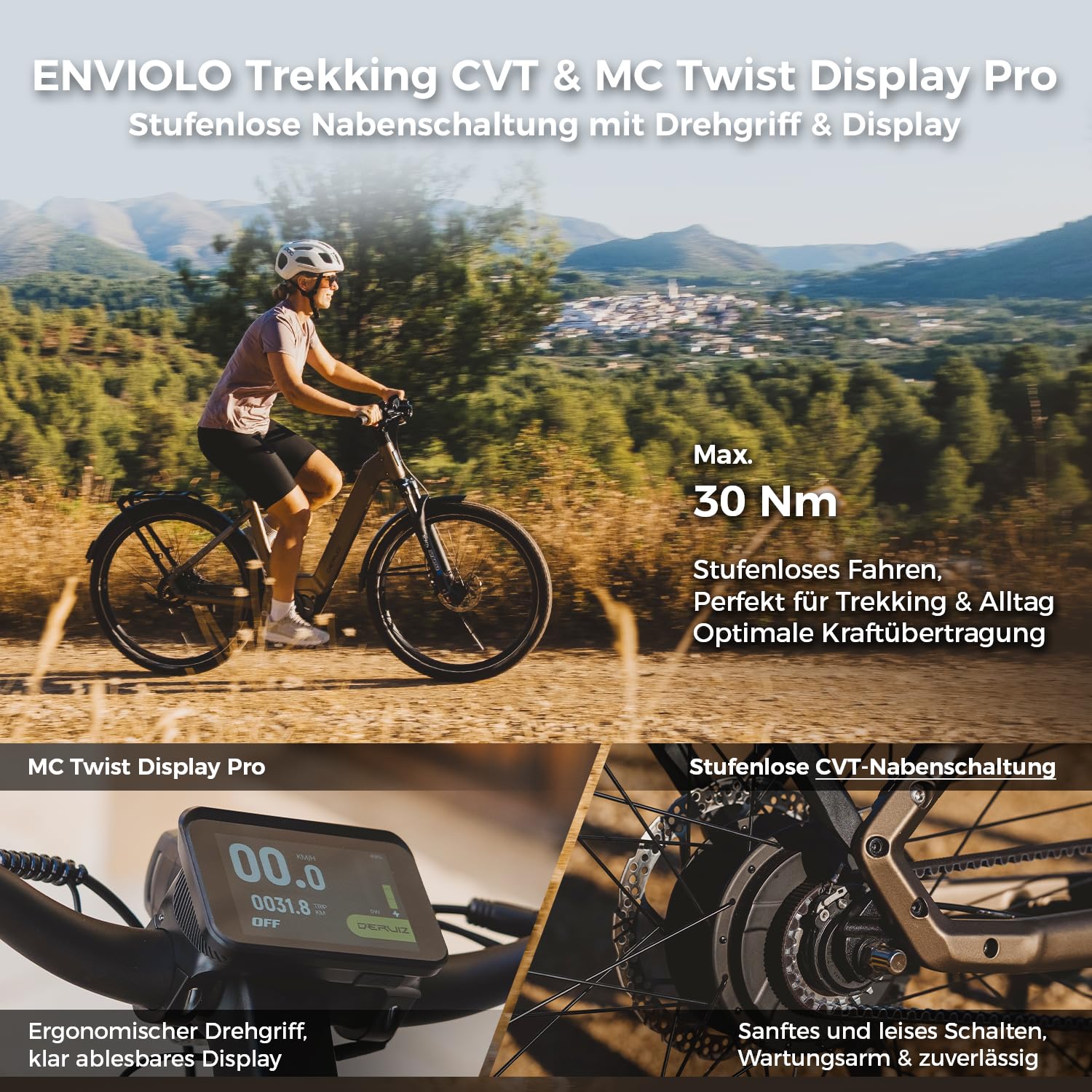 DERUIZ Mica Pro E-Bike 29 Zoll/27,5 Zoll Ebike Mittelmotor 110Nm, 48V720Wh | SUV E-Bikes für Damen und Herren, 48V 720Wh Samsung Akku bis 180 km, 250W Pedelec Riemenantrie, hydraulische Bremsen, StVZO,