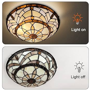 55,000から35,000Tiffany & Co. 2点セット ARTZONE Tiffany Ceiling Lights, Stained Glass Ceiling Light