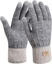 TAGVO Women Gloves Winter Touch Screen Knitted Warm Gloves，Elastic Warm Fleece Anti-slip Working Running Gloves for women, Winter Gloves for Skiing Cycling Hiking Driving Outdoor Sports-One Size