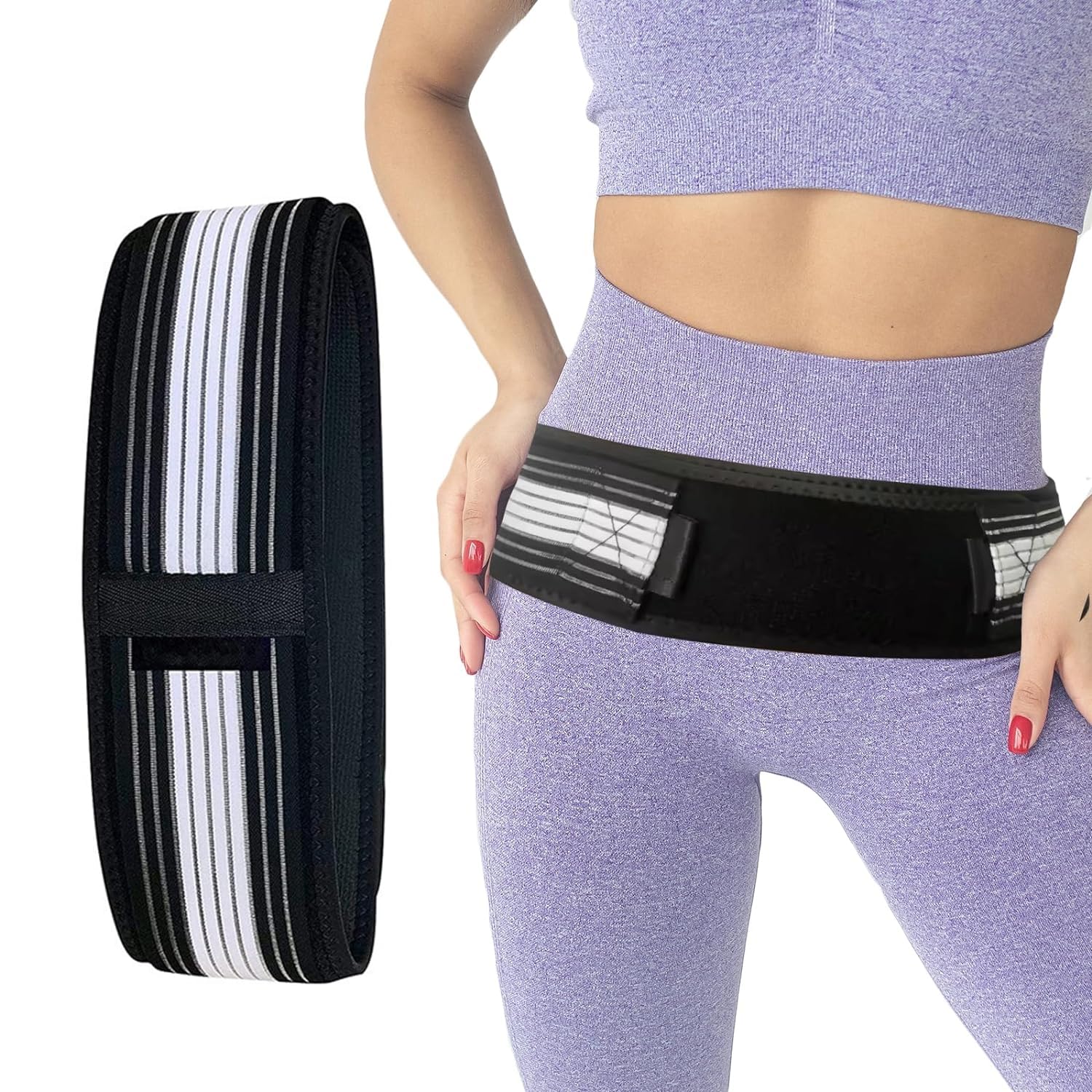 KOWVOWZ Lower Back Belt, Breathable Lower Back Support Belt for Women and Men, Lumbar - Anti-Slip Adjustable Support Straps