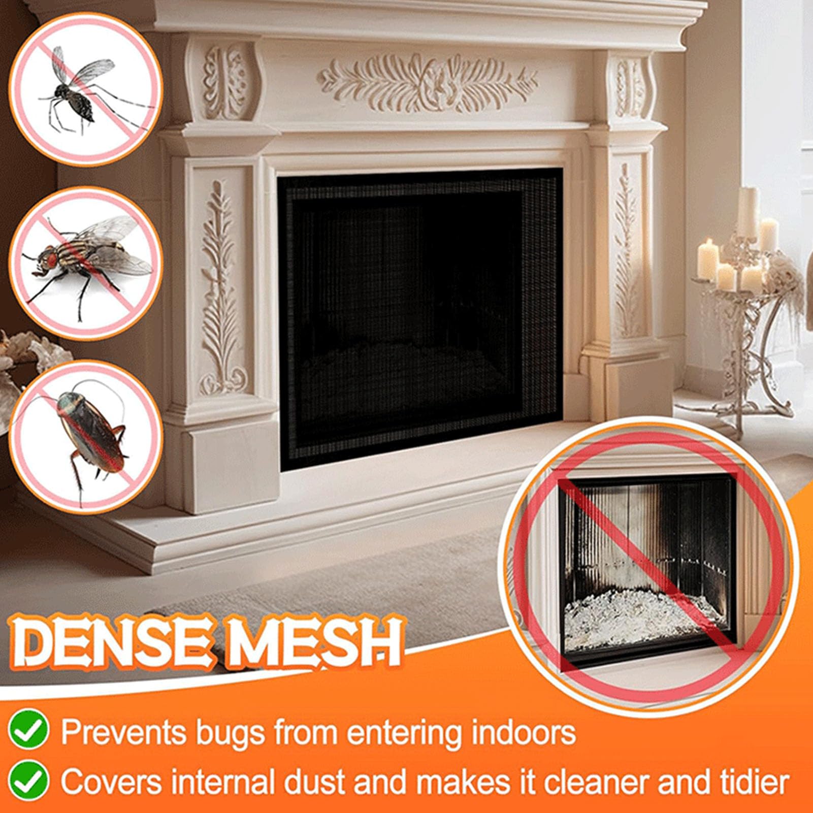 Fireplace Screen, Proof Fireplace Cover - Image 3