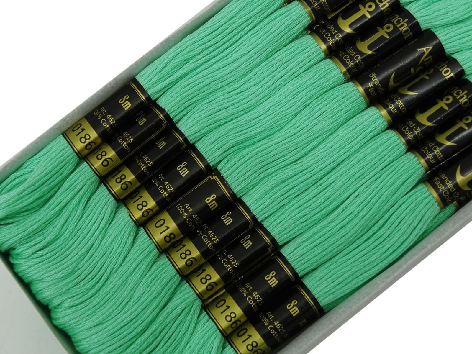 IBA Indianbeautifulart 25 x Anchor Cross Stitch Hand Embroidery Floss Stranded Cotton Thread Skeins-Sea Green