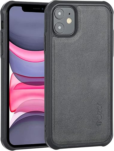 Miniatura 8 de molzar MagBig Series - Funda para iPhone 11 Pro Max, placa de metal integrada para soporte magnético de automóvil, compatible con carga inalámbrica,