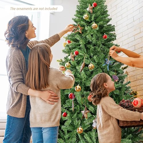 Miniatura 9 de Árbol de Navidad artificial de 9 pies, árbol de Navidad con bisagras de alta calidad con 2132 puntas de rama, soporte de metal, árbol de pino de