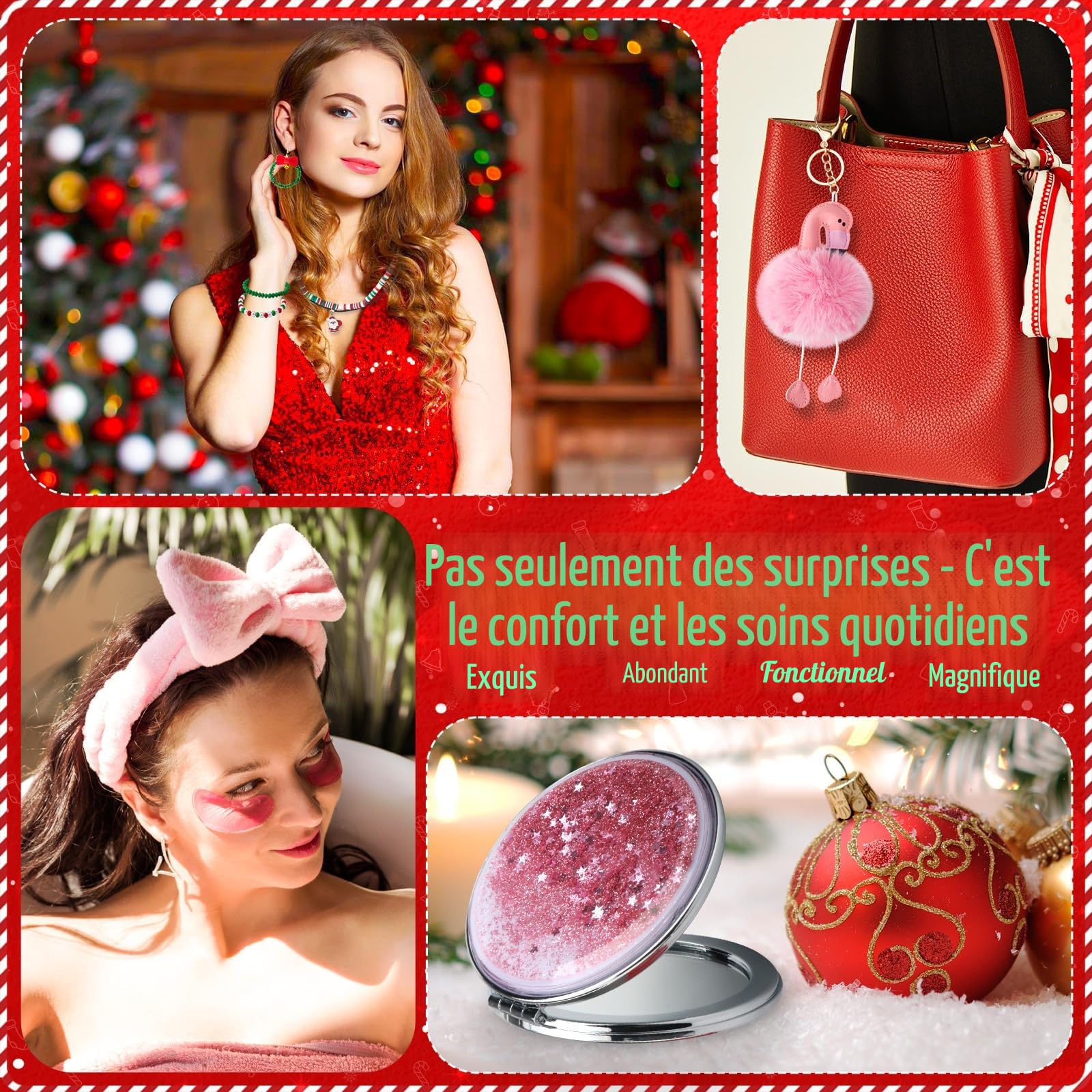 Calendrier de l'Avent Luxe 2025 pour Femmes - 24 Surprises Beauté & Mode Bijoux, Accessoires - Cadeau Premium pour Elle, Ado, Amie, Mère - Noël